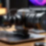 High-quality macro shot of a podcast camera setup