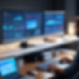 Dynamic workspace interface showcasing collaboration tools