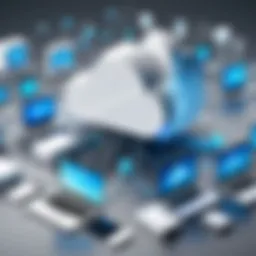 Cloud storage concept with interconnected devices