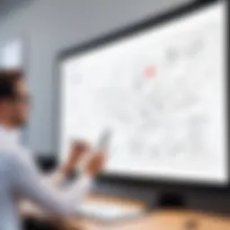 An engaging digital whiteboard setup showcasing brainstorming ideas.