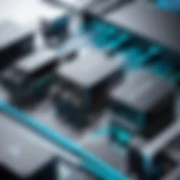 A digital network diagram showcasing various network solutions