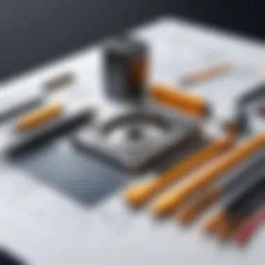 An artistic representation showcasing various fusion drawing tools.