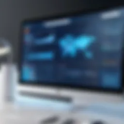 A computer screen displaying various marketing software interfaces.