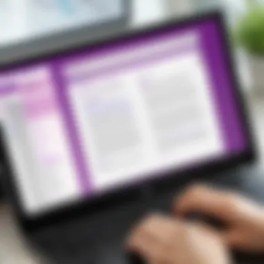 Overview of Microsoft OneNote interface showcasing note-taking features