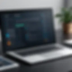 A sleek laptop displaying a modern resume builder interface.