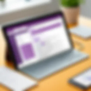 Collaboration Tools in OneNote Illustration of collaboration tools within OneNote for team projects