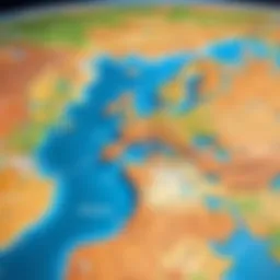 Visual representation of IP addresses mapping to geographical locations.