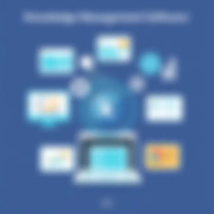 Illustration showcasing types of knowledge management software available