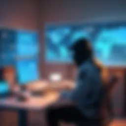 A conceptual illustration representing cybersecurity education